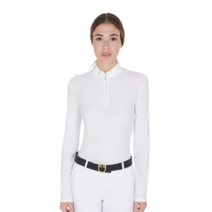 Polo da concorso Equestro Donna m/lunga in tessuto tecnico felpato ETW00016