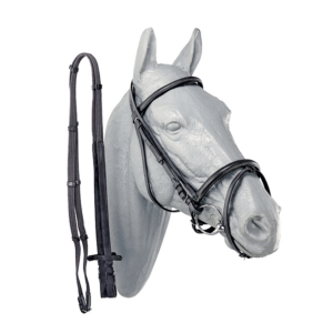 TESTIERA INGLESE  IN CUOIO, REDINI TELA LINEA BASIC SHETLAND/PONY NERA 48402